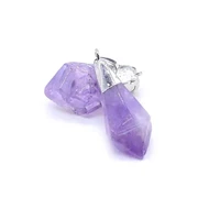 natural stone irregular amethysts citrines pendants crystal charms for making diy jewelry necklaces bracelet size16x30x15mm