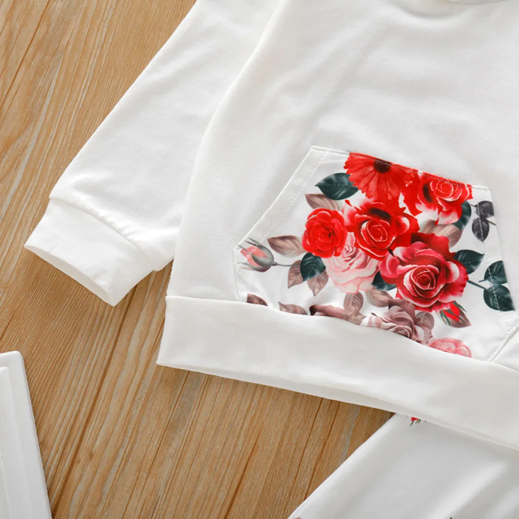 Одежда для новорожденных девочек осень 2019 комплект из 3 предметов с цветочным