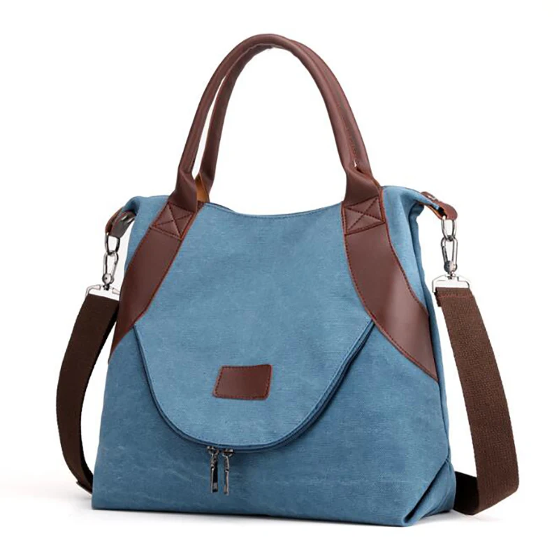 

High Quality Women Handbag Casual Large Capacity Hobos Canvas Bag Hot Sell Female Totes Solid Shoulder Bag Bolsa
