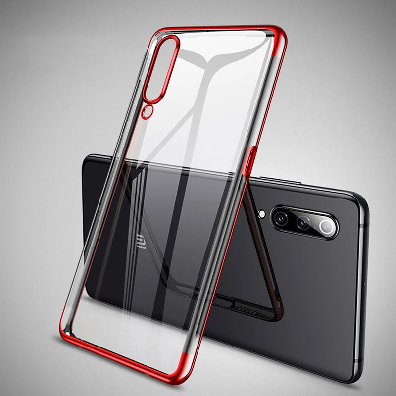 Красный Чехол Raugee для Xiaomi mi 9 Lite, роскошный бампер, прозрачный мягкий чехол из ТПУ для Xiao mi CC9 Global mi A3 mi 9 Pro 5G, чехол - Цвет: Красный