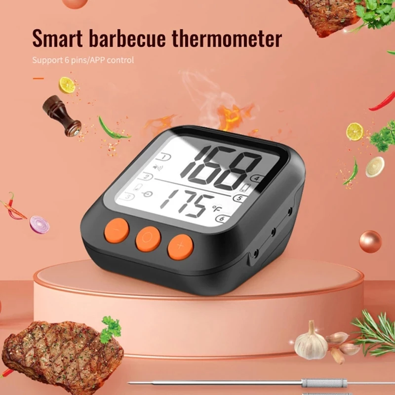 Tuya Wifi Smart BBQ Barbecue Grill Meat Thermometer Life Mobile APP Control Water Temperature Measurement |