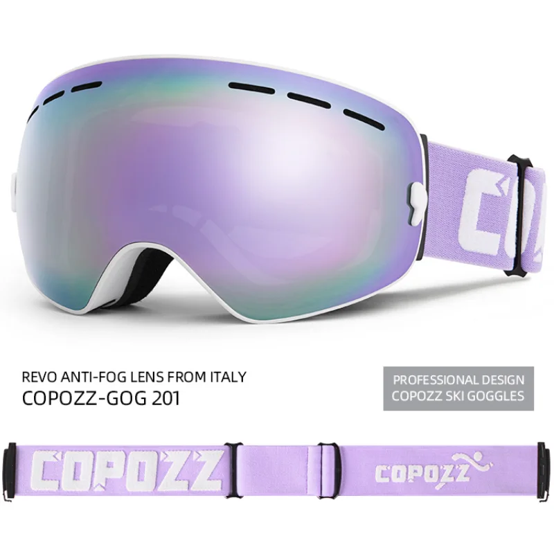 

Copozz ski glasses men women large spherical ski glasses myopia double-layer anti fog skiing snowboard snow goggles ski goggles