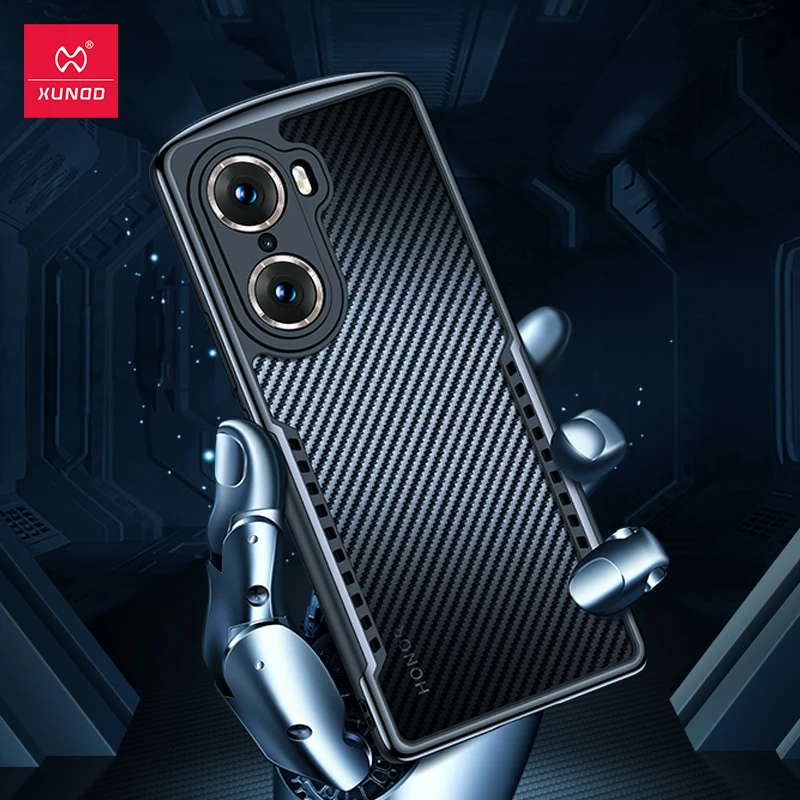 

Xundd Case For Honor 60 70 Pro Airbag Shockproof Case with Heat Dissipation Vent Black Pattern Clear Back Cover For Honor 60 70