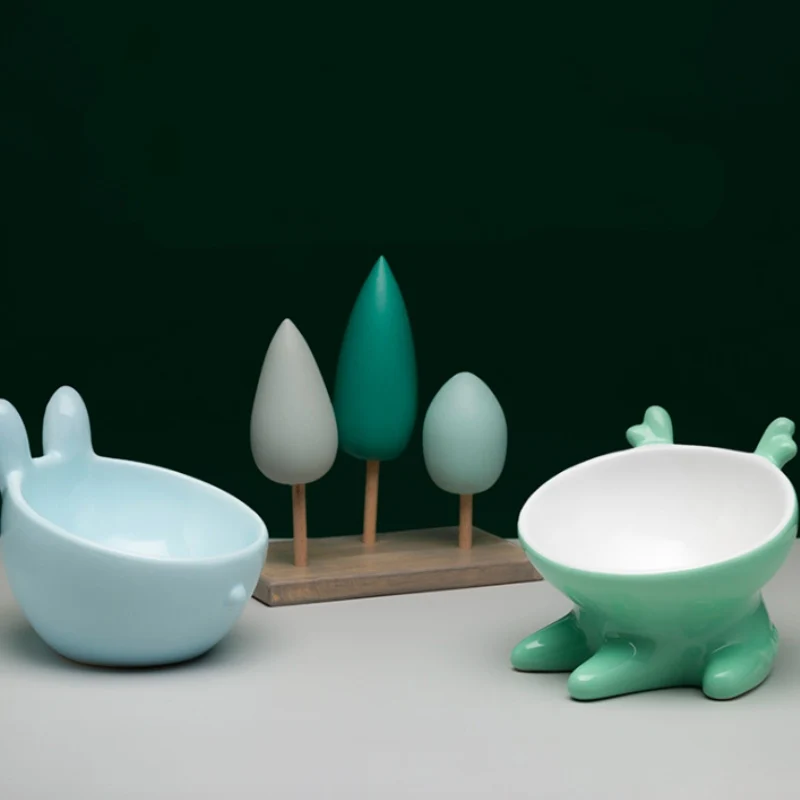 Красивая пиала для кошек и собак защиты керамика шейного позвонка рельефные