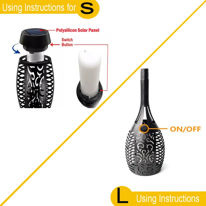 

Outdoor Led Solar Lights Flickering Dancing Flame Torch Solar Lighting Waterproof Lamp For Garden Decoration Landscape Lawn Path