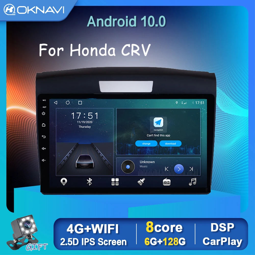 

JUSENAVI Android 10 Car Radio Multimedia Video Player For Honda CRV CR-V 2012-2016 GPS Serero Carplay DVR No 2 din Radio 6G 128G