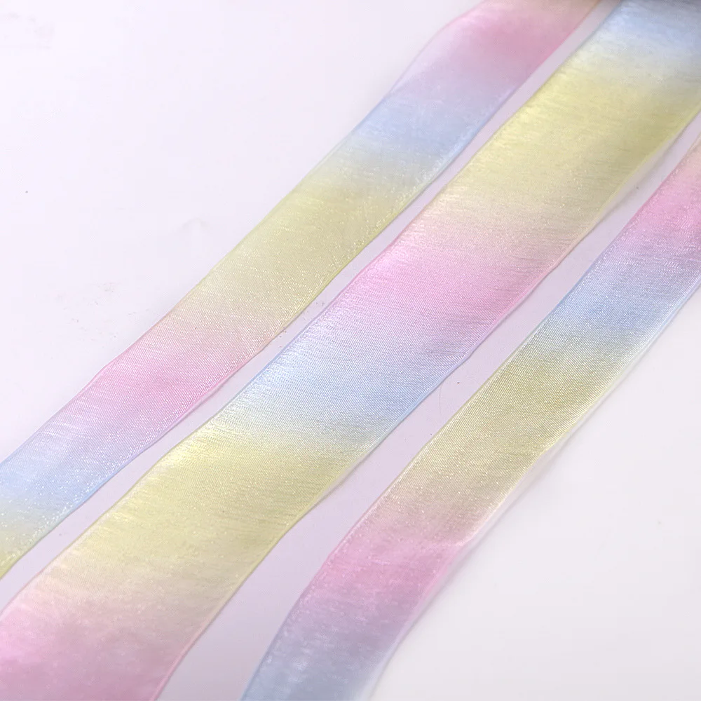 5 ярдов прозрачная лента из снежной пряжи с радужным градиентом украшение для