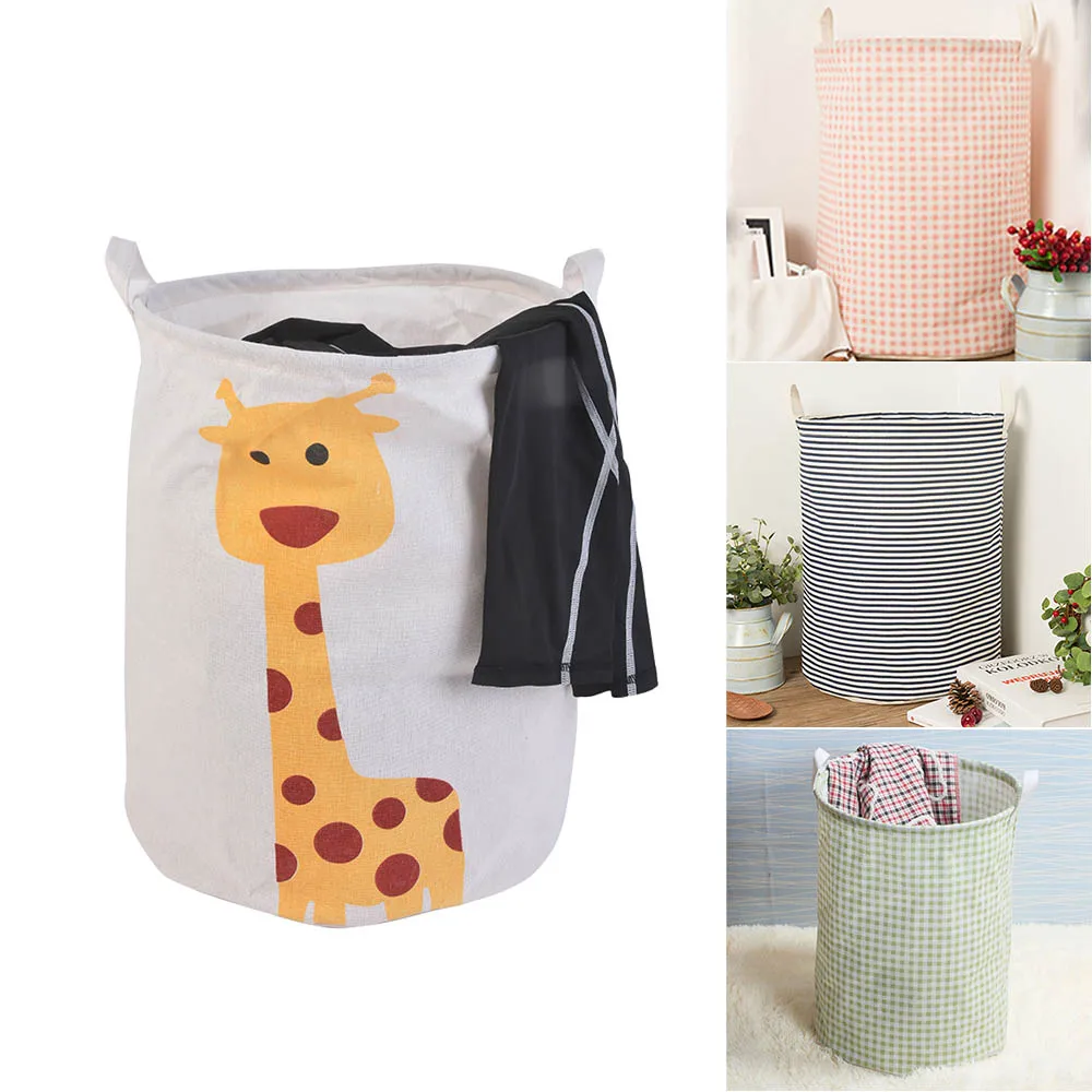 1PCs Foldable Waterproof Round Laundry Basket Geometric Hamper Practical Storage Bin Clothes Toy Collapsible Holder Organizer | Дом и сад