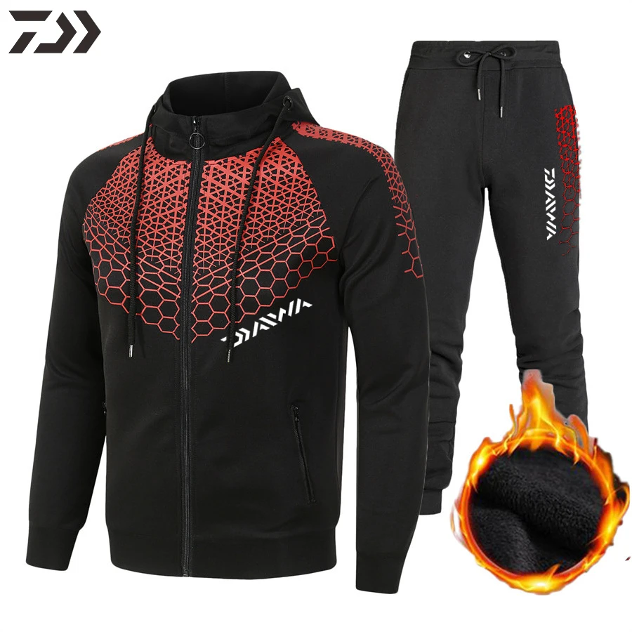 

2021 New Daiwa Fishing Suit Men Autumn Winter Fishing Clothing Warm Clothes Hooded Outdoor Sports Hiking Shimanos Fishing Wear