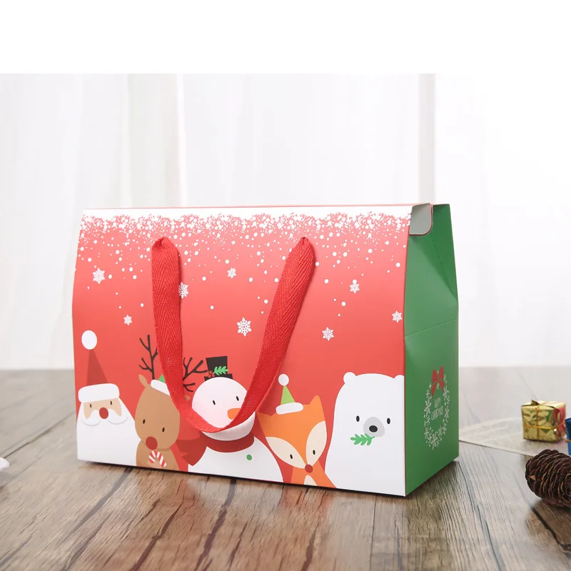 12pcs-Red Большая десертная Подарочная коробка одежда для сна из хлопка с рождественскими рисунками Животные Упаковочная Коробка закрытый ящик для хранения Бумага коробка прочный Коробки для вечерние Свадебные сувениры фестиваль - Цвет: 12pcs-Red