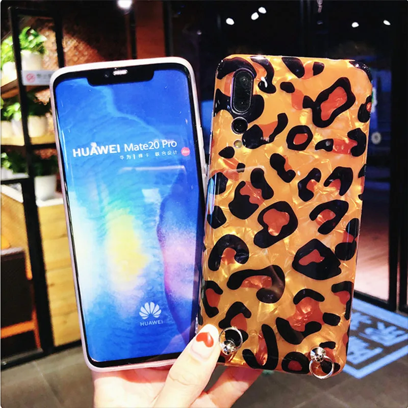 Леопардовый ремешок ТПУ чехол для Xiaomi Redmi Note 7 mi 8 9 se lite A1 A2 play чехол блестящая фольга плечевой ремень Мягкий силиконовый p