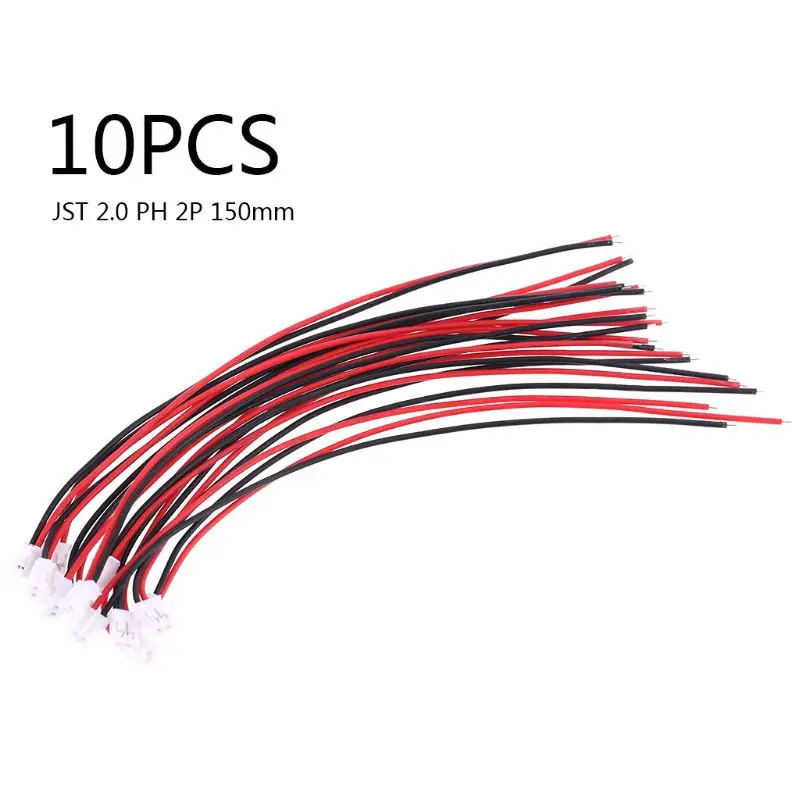 

10 Sets/Lot Micro JST 2.0 PH 2-Pin Connector plug with Wires Cables 150MM 32CC