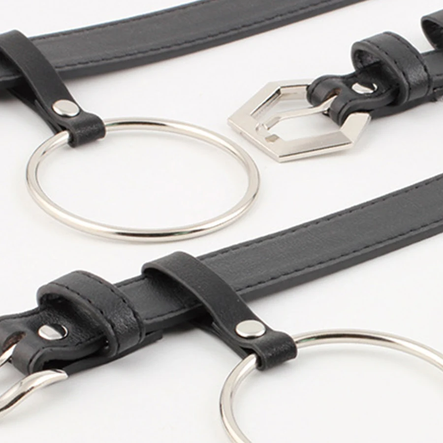 Новинка Женское кольцо кожаный ремень женщина застежка геометрической формы