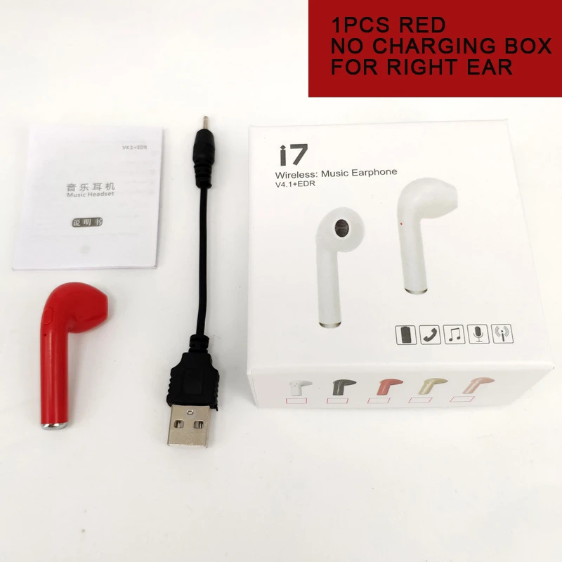 E NO Charging Box I7 TWS мини беспроводные наушники Bluetooth 5,0 спортивные наушники стерео гарнитура с микрофоном для iPhone Xiaomi samsung huawei - Цвет: E NO Charging Box