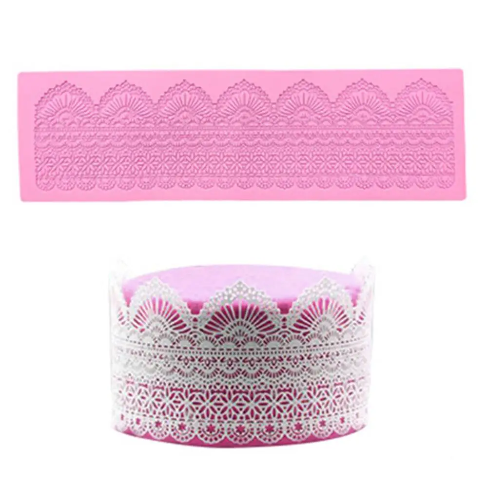 

Hot Sale Silicone Lace Flower Cake Mold Fondant Icing Mat Pastry Baking Decoration Tool