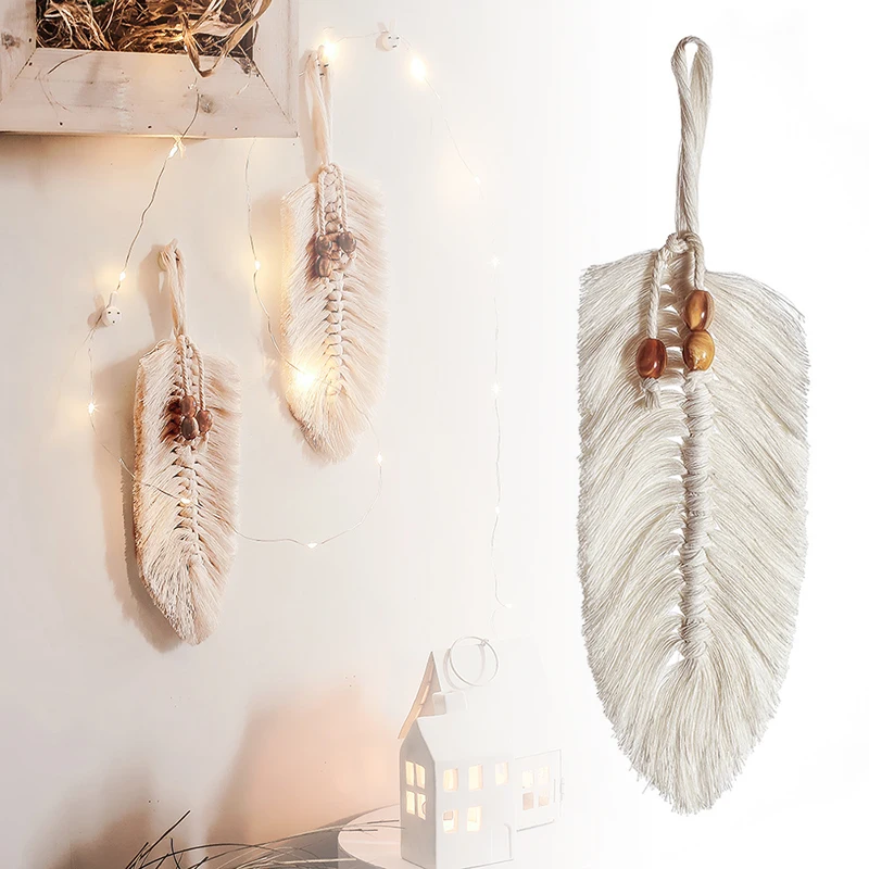 

Handmade Macrame Hanging Decoration Hand-woven Boho Tassel Ornament Tapestry for Home Door Wall 28cm frrg