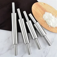 stainless steel rolling pin flour stick rolling pin for dough rollercake tools for baking kitchen utensils cake shop christmas