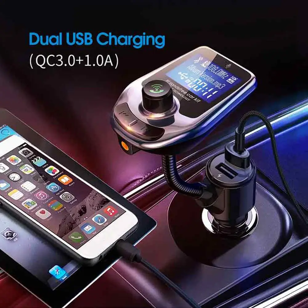 Беспроводной Bluetooth MP3 радио передатчик адаптер автомобильный Bluetooth FM передатчик USB зарядное устройство AUX вход с ЖК-дисплеем музыка Playe