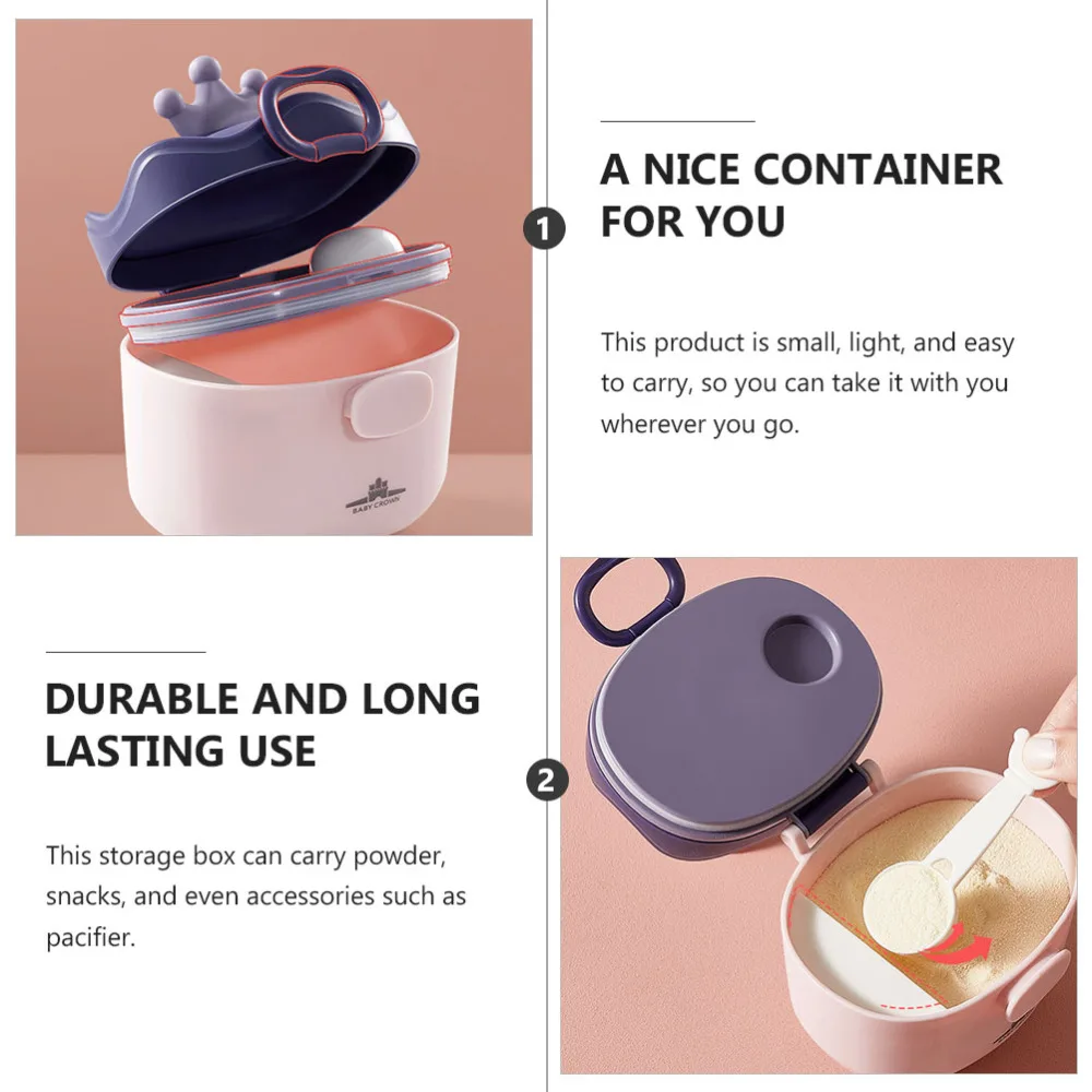 

Portable Powder Box Moisture-proof Baby Formula Dispenser Snacks Container