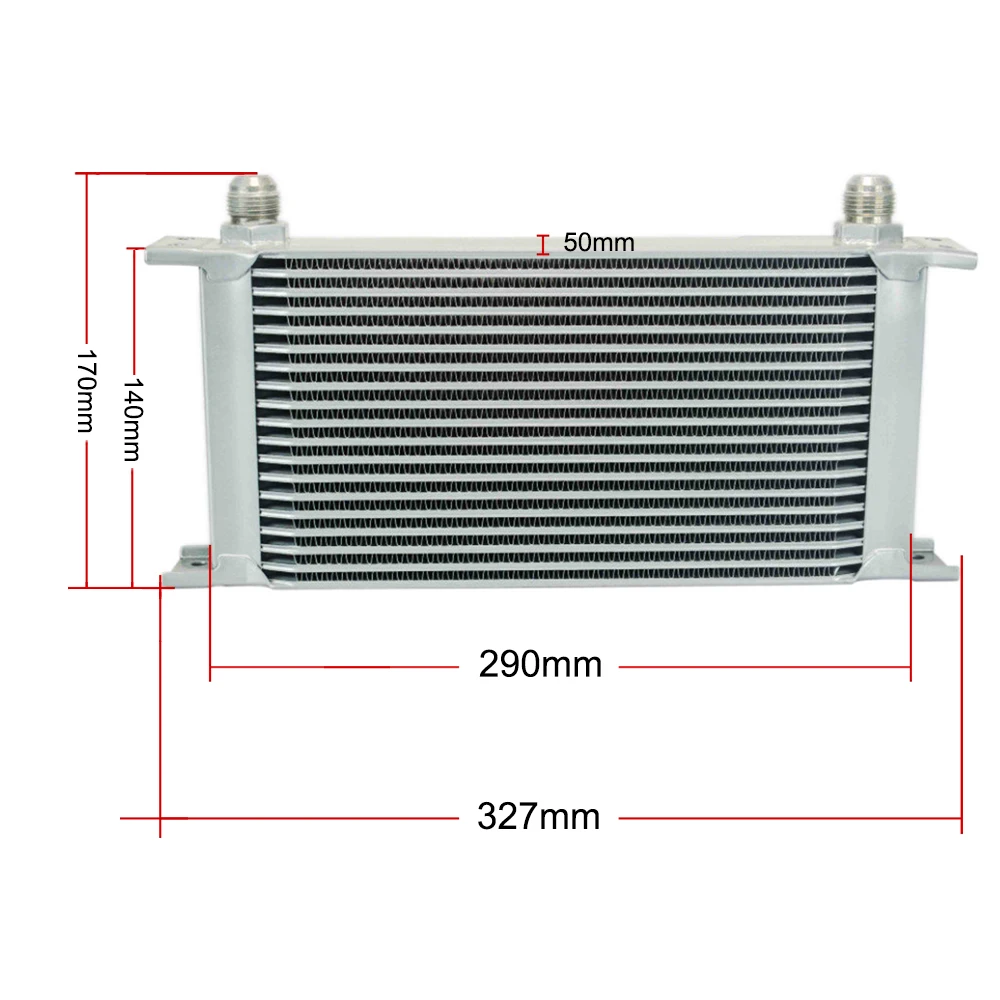 

RESO--19 ROWS OIL COOLER KIT +OIL FILTER SANDWICH + NYLON STAINLESS STEEL BRAIDED AN10 HOSE UNIVERSAL