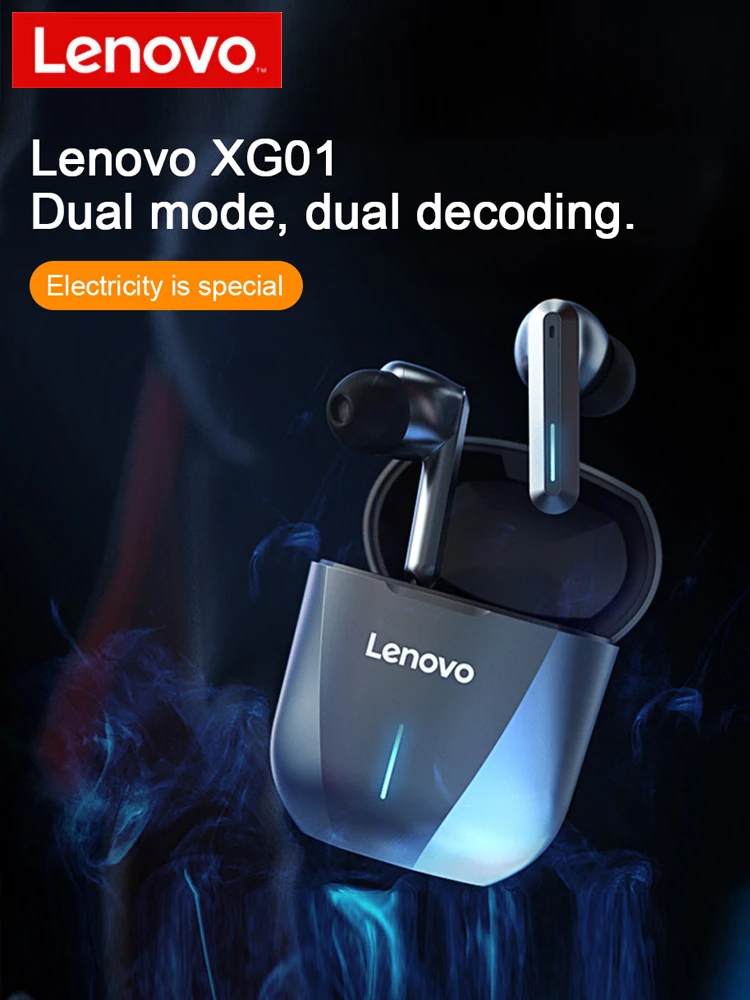 Игровые наушники Lenovo XG01 TWS с микрофоном Hi Fi влагозащита ipx5 50 мс низкой