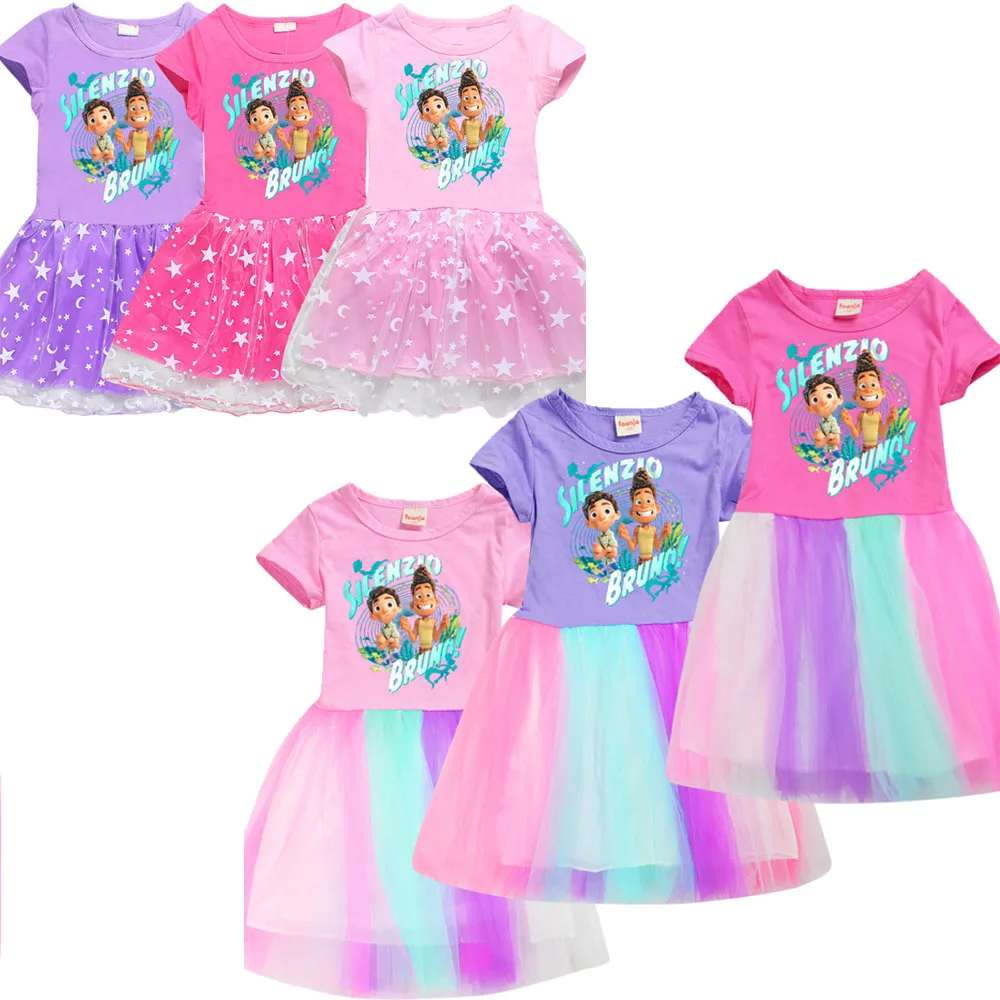 Новинка лета 2021 детское летнее платье для девочки с Лукой из фильма Радужное