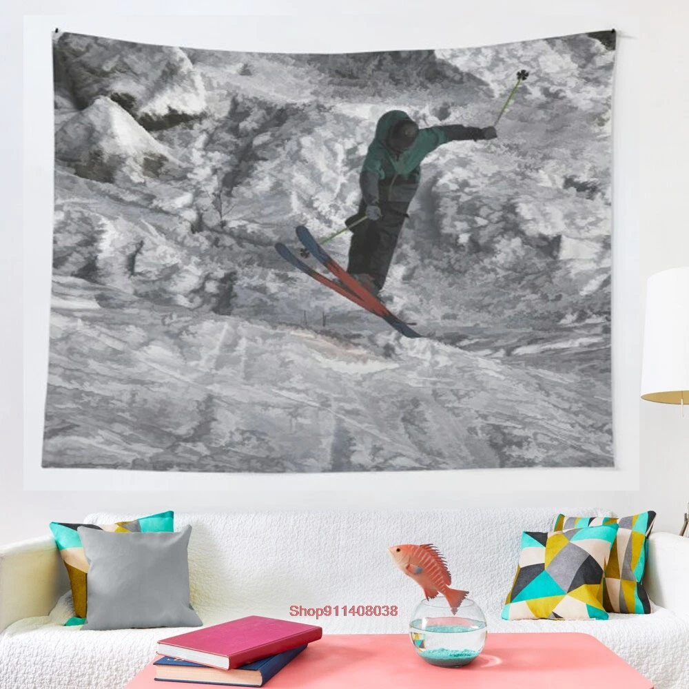 

Гобелен для скейтера, гобелен на стену, украшение в стиле хиппи, луна, волк, ведро, Декор, гобелен, настенное одеяло