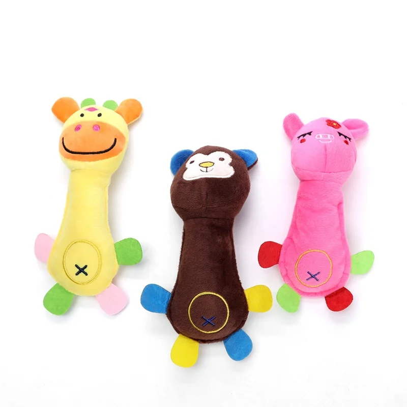 

New Cute Pet Supplies Plush Vocal Dog Toy Dogs Entertainment Smiley Animals Monkey Deer Relief Squeak Dog Toys for Small Dogs
