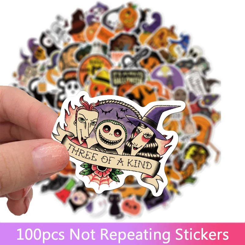 50/100 шт./компл. украшение в виде тыквы на Хэллоуин наклейки граффити Чехол чемодан