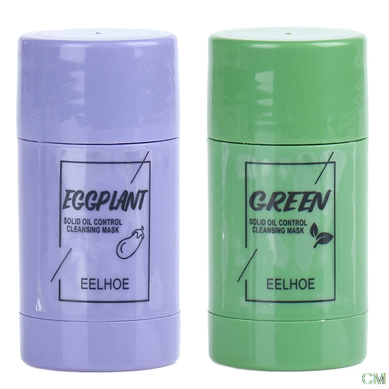 

Green Tea Deep Cleansing Mud Mask Oil Control Anti-Acne Eggplant Solid Masks Purifying Clay Stick Mask Moisturizing Skin Care