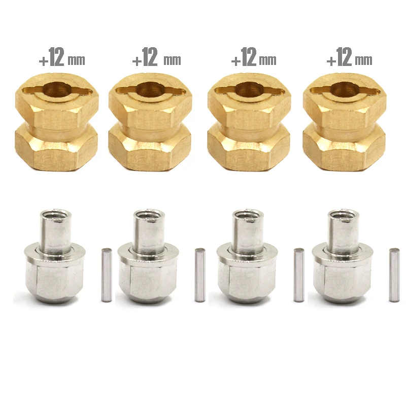 4pcs Metal Axle Widen 12mm Hexagon Wheel Adapter 12mm/15mm/17mm For 1/10 RC Crawler Cars TRX4 RC4WD D90 D110 Axial Scx10 90046