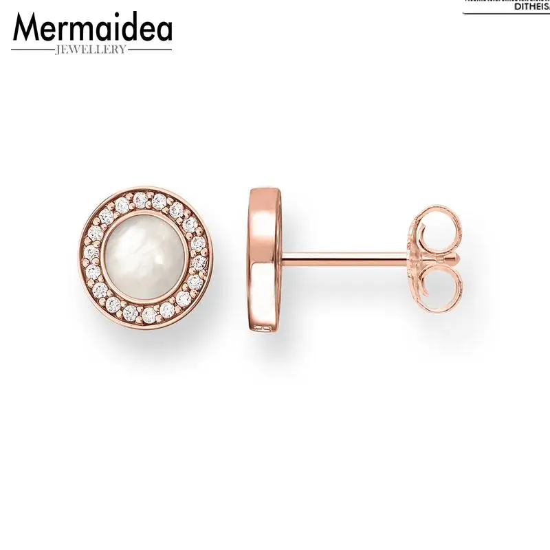 Круглые серьги-гвоздики из розового золота 2020 новые модные ювелирные изделия