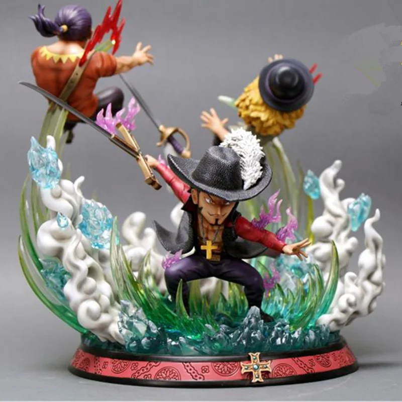 

One Piece Bust Shanks Statue Dracule Mihawk Four Emperors Red Hair Pirates Full-Length Portrait GK Action FigureToy 36CM Q506