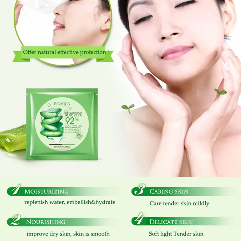 

10pcs Natural Aloe Vera Collagen Face Mask Anti-aging Moisturizing Whitening Facial Mask Beauty Face Care Product Soothing Gel