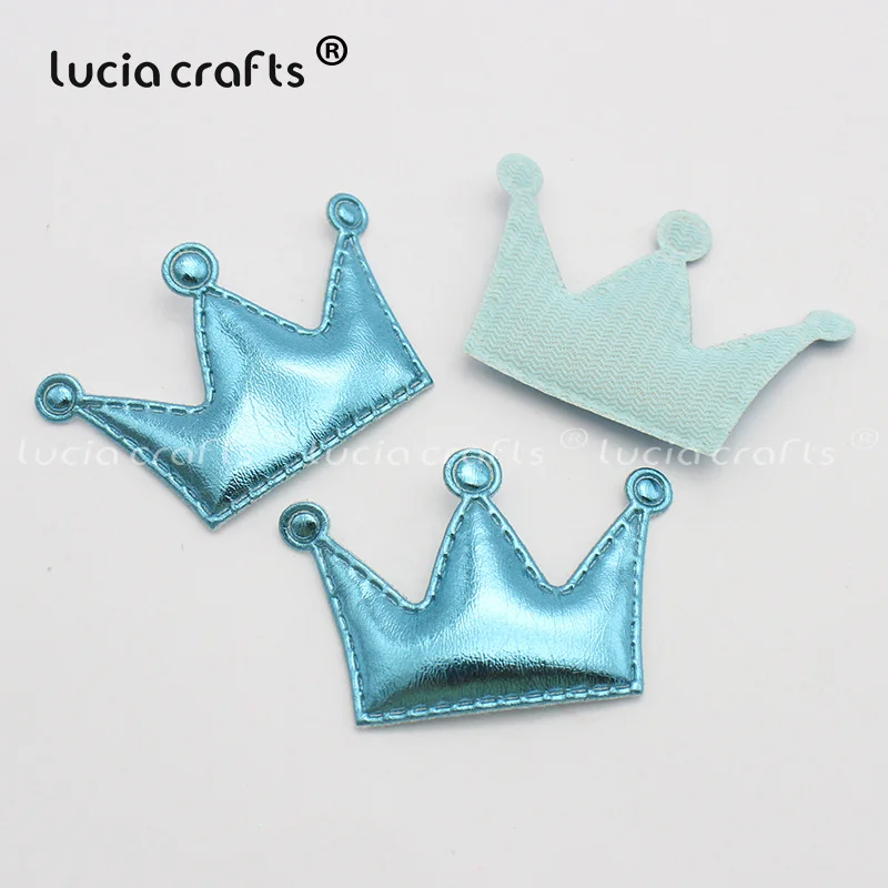Lucia crafts 45x30 мм искусственная Корона Детские аксессуары для волос головной убор аксессуары DIY материалы ручной работы 7 шт./10 шт. L0602 - Цвет: blue 10pcs