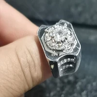 fashion light luxury vintage irregular bump inlaid zircon geometry ring for men party jewelry