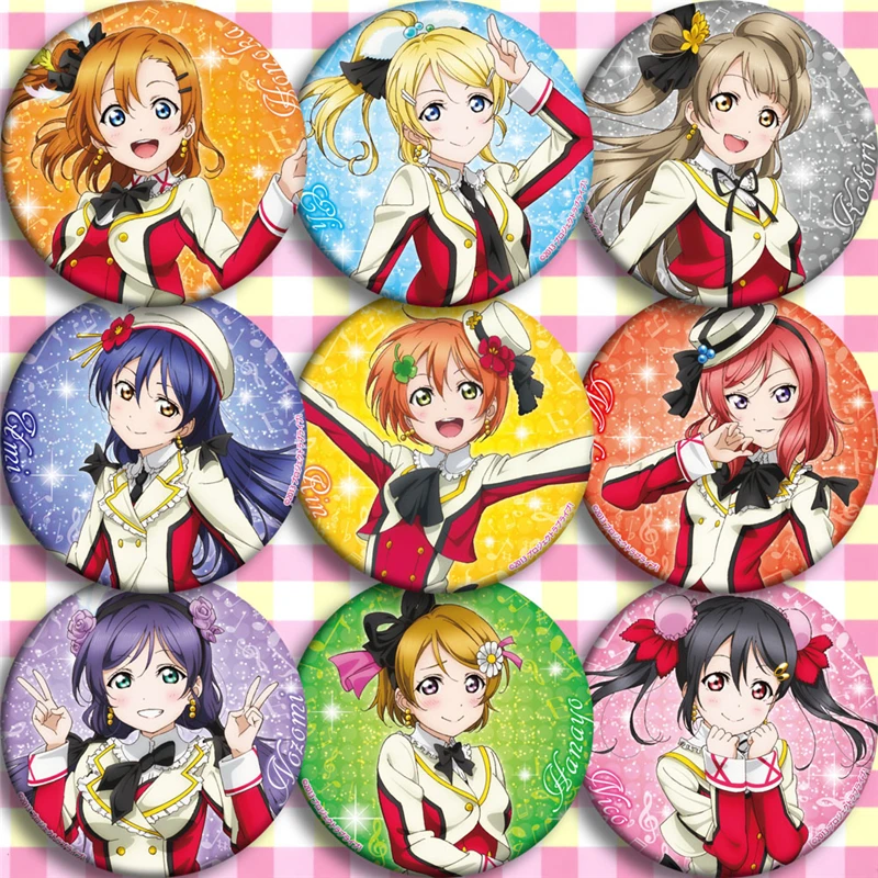 9 шт. японские значки Love Live! Школьные idol project с героями мультфильмов броши булавки