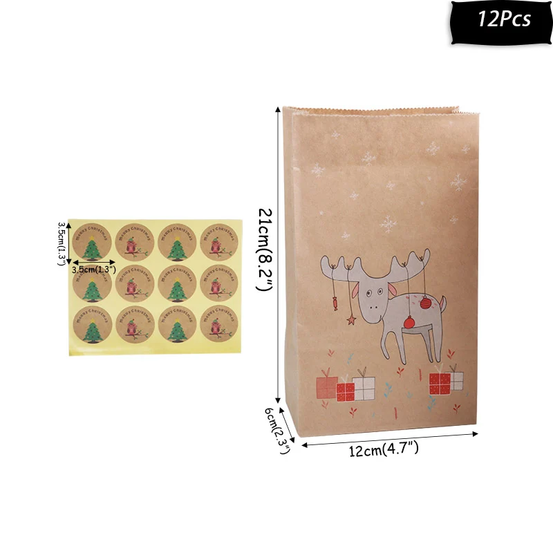 12pcs deer WEIGAO бумажная Подарочная сумка Рождественский подарок коробка бумажная Подарочная коробка Рождественские вечерние украшения для вечеринки коробка конфет Новогодняя Сувенирная Коробка - Цвет: 12pcs deer