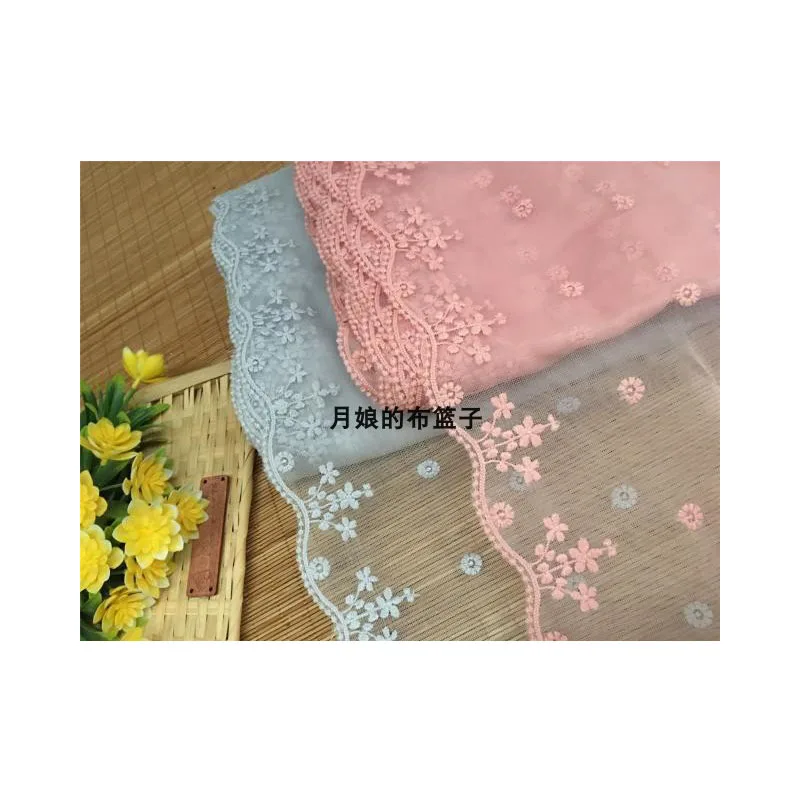 Серый/розовый сетчатый кружевной аксессуар для одежды шириной 22 см|Кружево| |