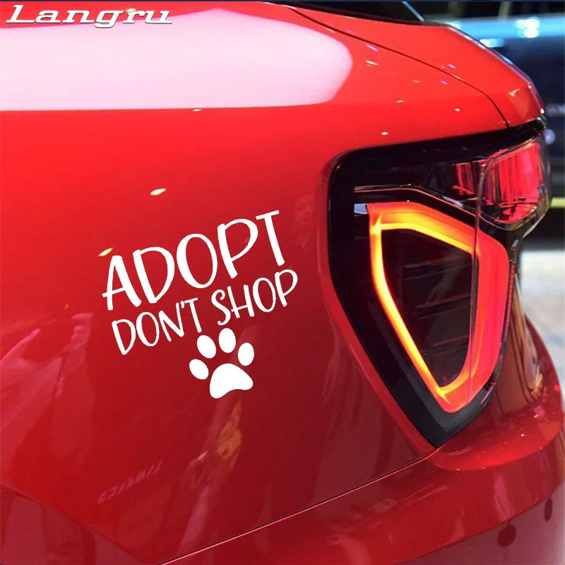 Langru принятый не покупайте спасательный собачий питомец любовь лапа принт щенок