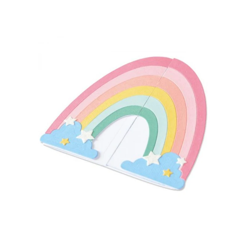 

3D Складная Радужная металлическая Форма для резки «сделай сам», для скрапбукинга, фотоальбома, бумаги, карточек, украшения, рельефное тисне...