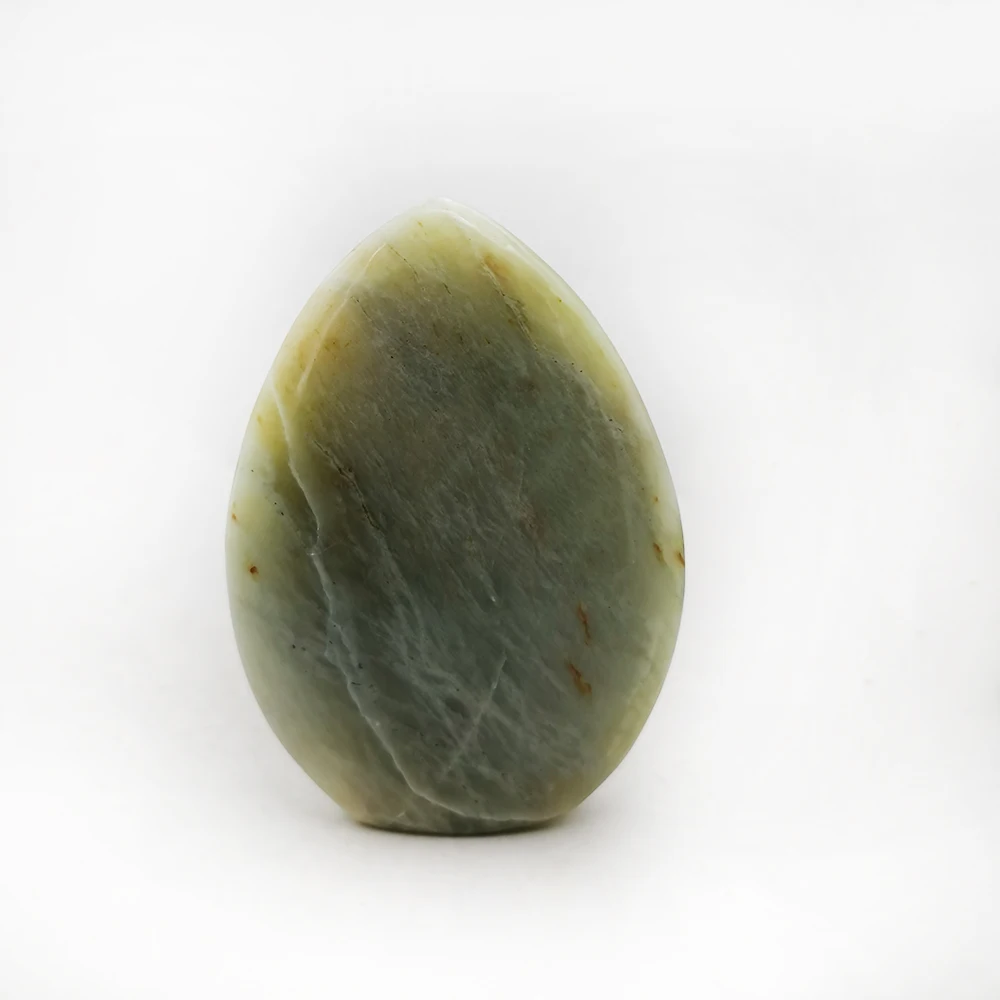 

174g Natural Green Moonstone Freedom Polished Quartz Crystal Worry Stone Minerals Specimen Reiki Healing Crystal Home Decoration