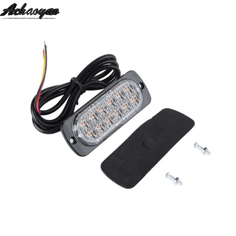 12-Led car accessories Amber Flash Flashing Recovery Strobe Emergency Signal Led Orange Grill Breakdown Light Fog Beacon | Автомобили и