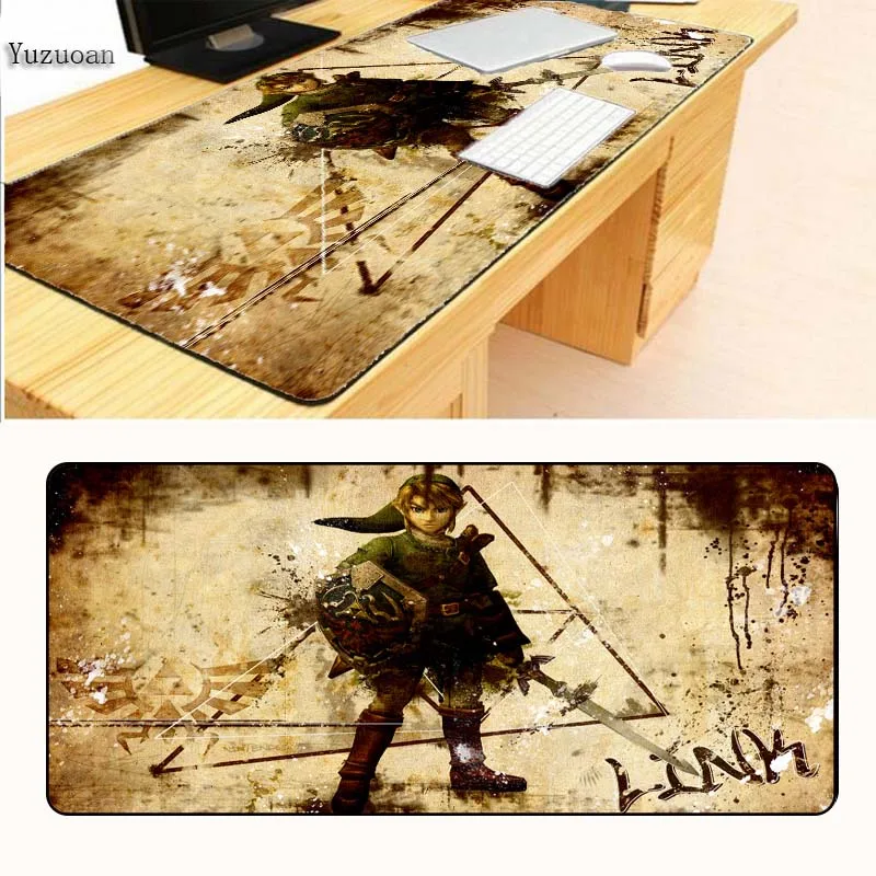 Yuzuoan 90X40cm Бесплатная доставка легенда о Зельде коврик для мыши оверлок край