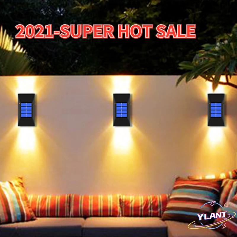 

YLANT 2pcs LED Solar Light Outdoor Waterproof Lighting Solar Powered Lamps Wall Lamps for Garden Decoration LED Street Lighting