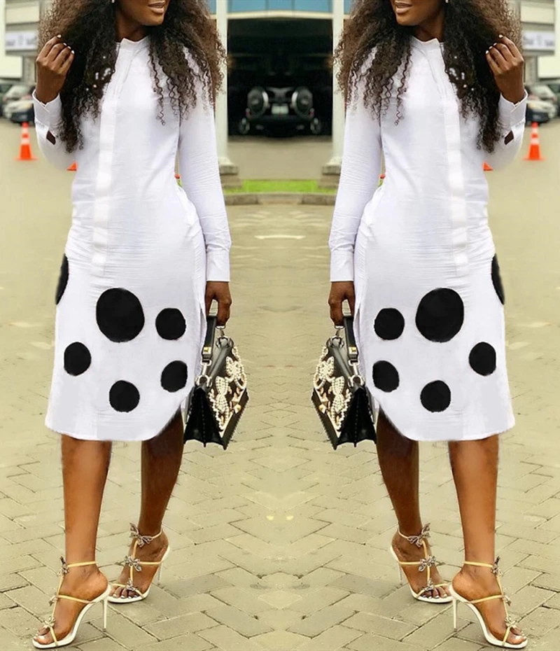 Платье рубашка женское с длинным рукавом элегантное офисное повседневное