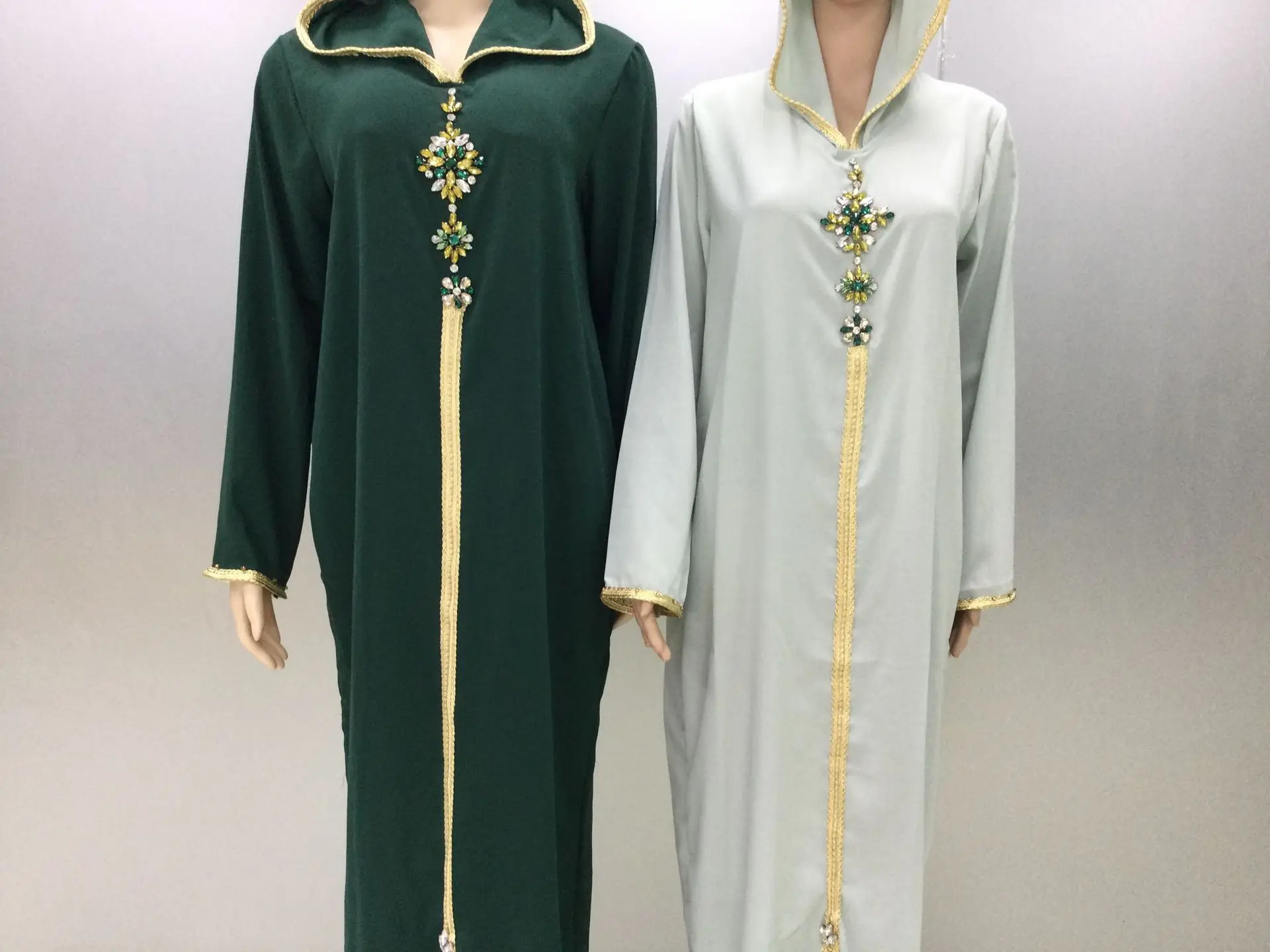 

Eid Mubarak Hooded Diamond Abaya Dress Dubai Muslim Women Turkey Islamic Clothing Caftan Marocain Kaftan Vestido Musulmane Femme