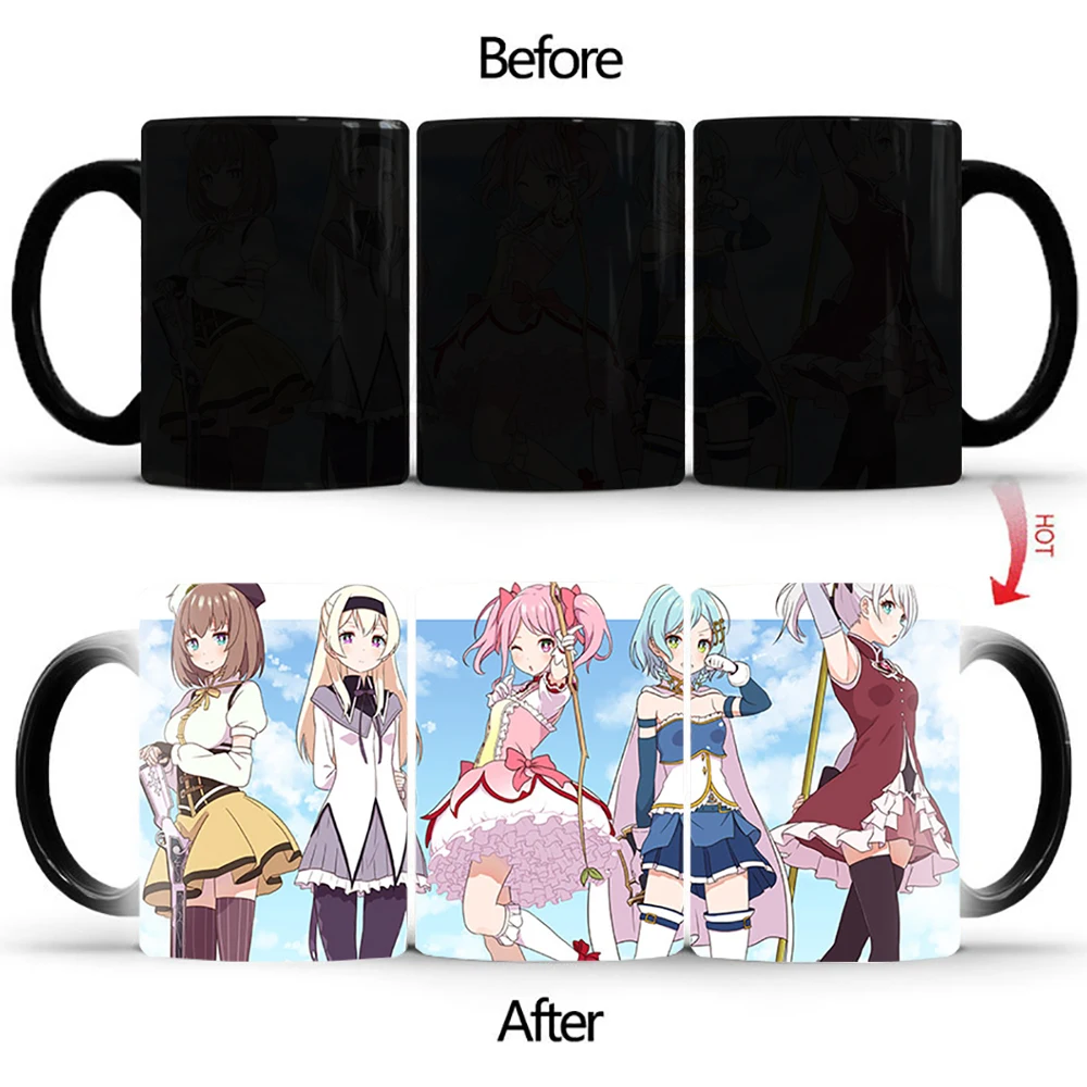 

Оригинальная кружка с изменением цвета Чанг регулируемая тепловая открывающая кофейная чашка керамическая чашка фотография Милая мультяш...