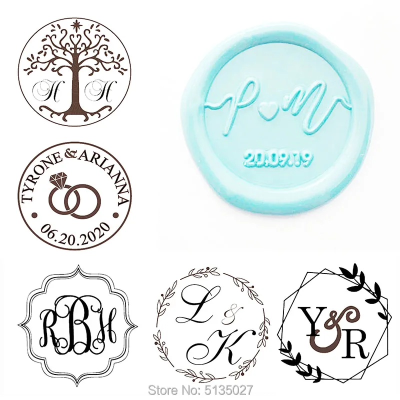 Печатные знаки с датой и листьями для восковой