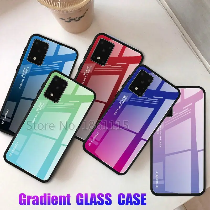 Чехол из закаленного стекла для Samsung Galaxy A30S A50S A30 A40 A50 A60 A70 A80 A90 5G Note 10 Pro S10 S11 Plus E